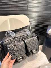 Uubags | Chanel Calfskin Quilted Large Cambon Multipocket Reporter Black 39x20x18cm - 6