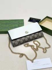 Uubags | Gucci Marmont bi-color continental wallet white and ebony GG Supreme canvas 19x10.5x3.5cm - 5