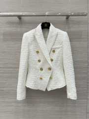 Uubags | Balmain Jolie Madame Tweed Jacket In White - 1