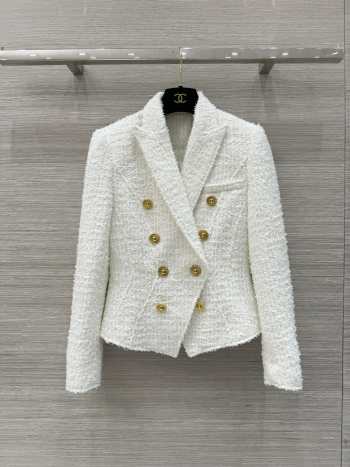 Uubags | Balmain Jolie Madame Tweed Jacket In White