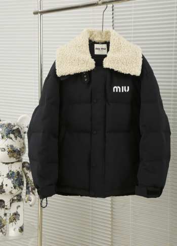 Uubags | Miu Miu down jacket in black/white