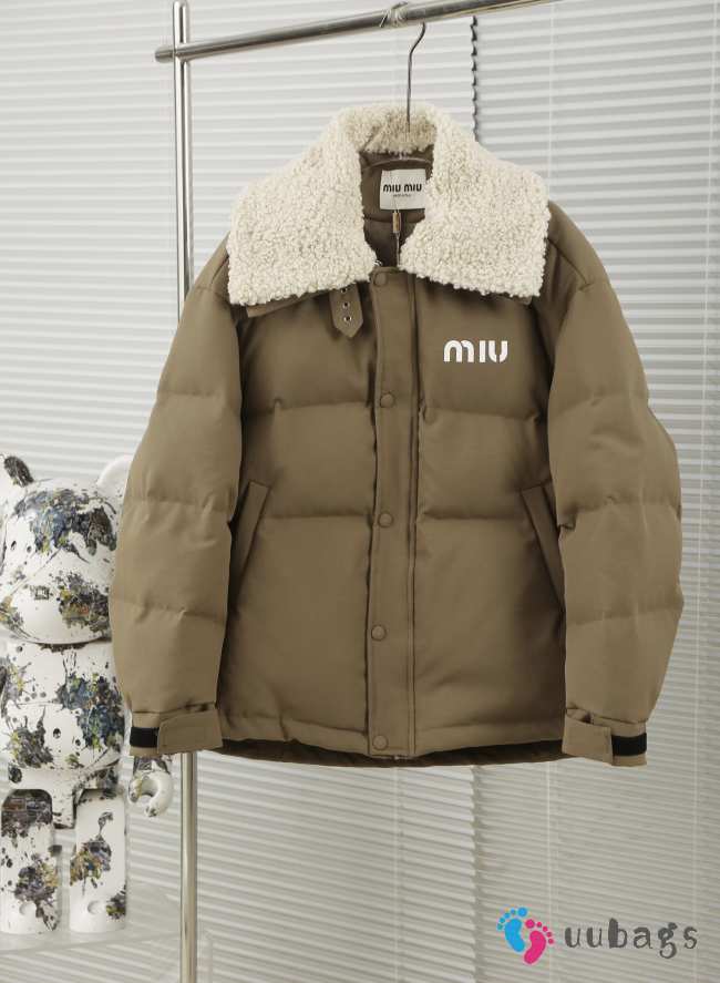 Uubags | Miu Miu down jacket in brown/beige - 1