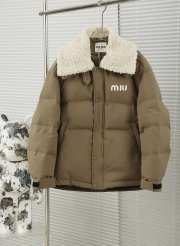 Uubags | Miu Miu down jacket in brown/beige - 1