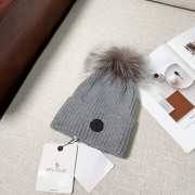 Uubags | Moncler wool pom pom beanie in grey - 5