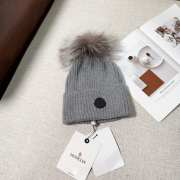 Uubags | Moncler wool pom pom beanie in grey - 4