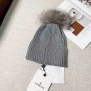 Uubags | Moncler wool pom pom beanie in grey - 3