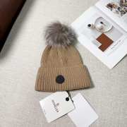 Uubags | Moncler wool pom pom beanie in beige - 1