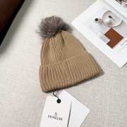 Uubags | Moncler wool pom pom beanie in beige - 3