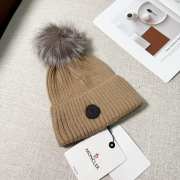 Uubags | Moncler wool pom pom beanie in beige - 5