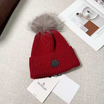 Uubags | Moncler wool pom pom beanie in red