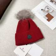 Uubags | Moncler wool pom pom beanie in red - 4