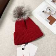 Uubags | Moncler wool pom pom beanie in red - 3