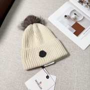 Uubags | Moncler wool pom pom beanie in white - 1