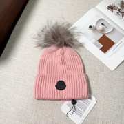 Uubags | Moncler wool pom pom beanie in pink - 1