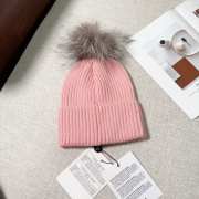 Uubags | Moncler wool pom pom beanie in pink - 5