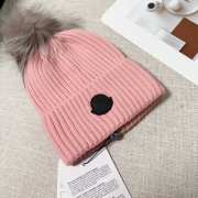 Uubags | Moncler wool pom pom beanie in pink - 3