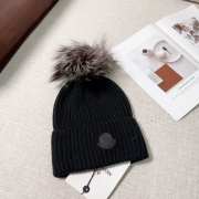 Uubags | Moncler wool pom pom beanie in black - 4