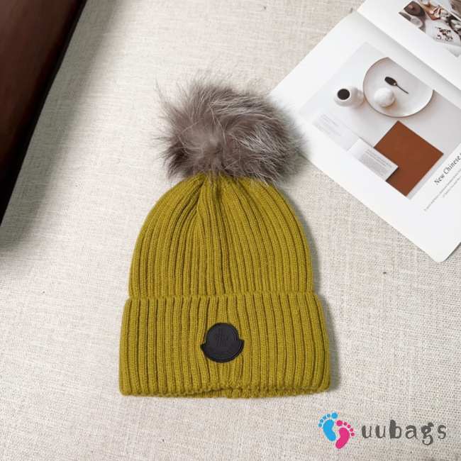 Uubags | Moncler wool pom pom beanie in green - 1