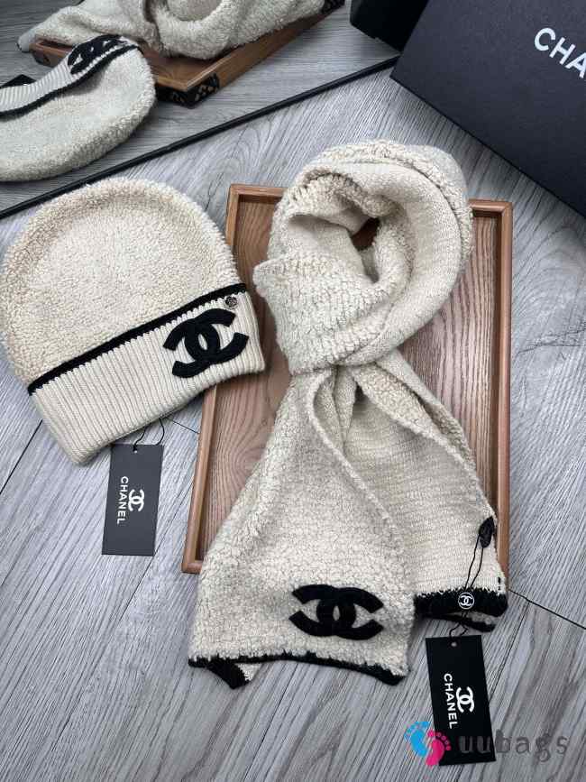 Uubags | Set Chanel Wool Hat & Scarf In Light Beige - 1