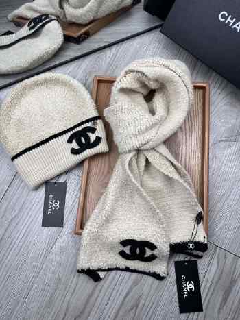 Uubags | Set Chanel Wool Hat & Scarf In Light Beige