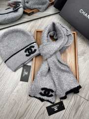 Uubags | Set Chanel Wool Hat & Scarf In Grey - 1