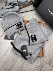 Uubags | Set Chanel Wool Hat & Scarf In Grey - 5