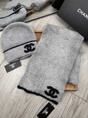 Uubags | Set Chanel Wool Hat & Scarf In Grey - 3