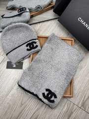 Uubags | Set Chanel Wool Hat & Scarf In Grey - 2