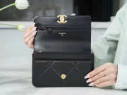 Uubags | Chanel 19 Wallet On Chain Lambskin Bag In Black 19x12x4cm - 5