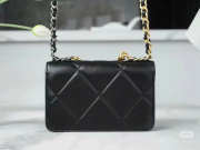 Uubags | Chanel 19 Wallet On Chain Lambskin Bag In Black 19x12x4cm - 4