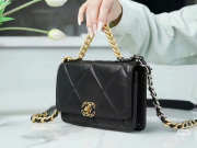 Uubags | Chanel 19 Wallet On Chain Lambskin Bag In Black 19x12x4cm - 3