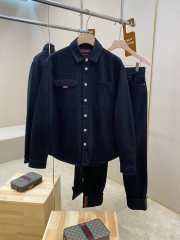 Uubags | Gucci embroidery dark grey stone-washed denim shirt - 6