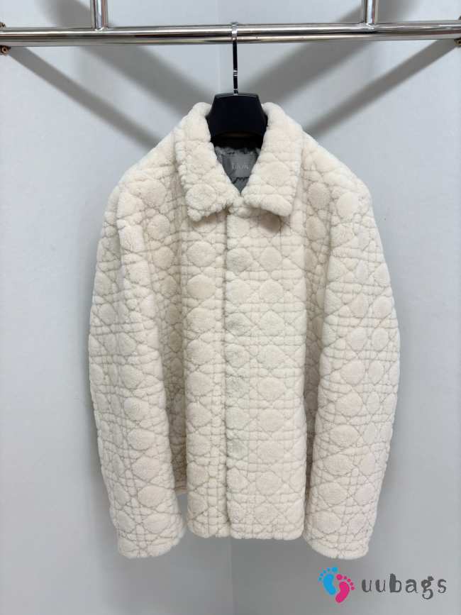 Uubags | Dior shearling mustang jacket in white - 1