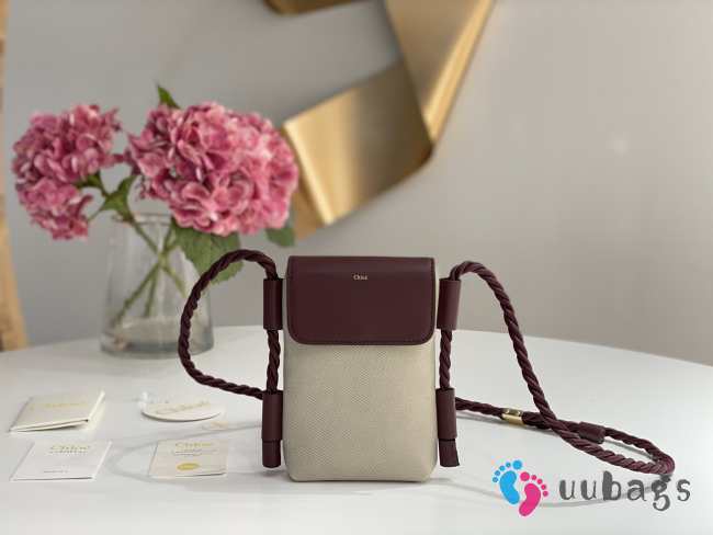 Uubags Chloé Key Mini Crossbody Bag In Burgundy 13x3x18cm - 1