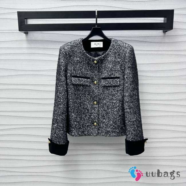 Uubags | Celine tweed jacket with gold buckle - 1