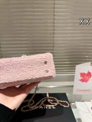 Uubags | Chanel 23K pink tweed handle box bag with gold chain 18x9x10cm - 3