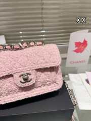 Uubags | Chanel Mini Flap Bag Tweed & Silver-Tone In Pink 20cm - 5