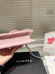 Uubags | Chanel Mini Flap Bag Tweed & Silver-Tone In Pink 20cm - 4