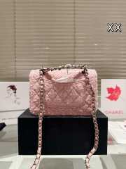 Uubags | Chanel Mini Flap Bag Tweed & Silver-Tone In Pink 20cm - 3