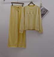 Uubags | Chanel set sweater with pants in yellow - 1