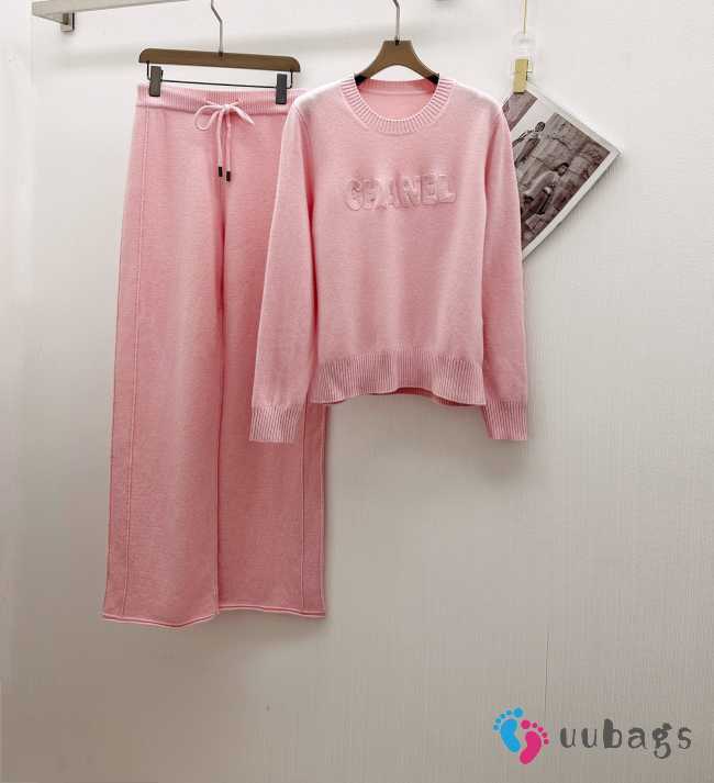 Uubags | Chanel set sweater with pants in pink - 1