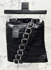 Uubags | YSL leather high-waist mini skirt in black  - 6