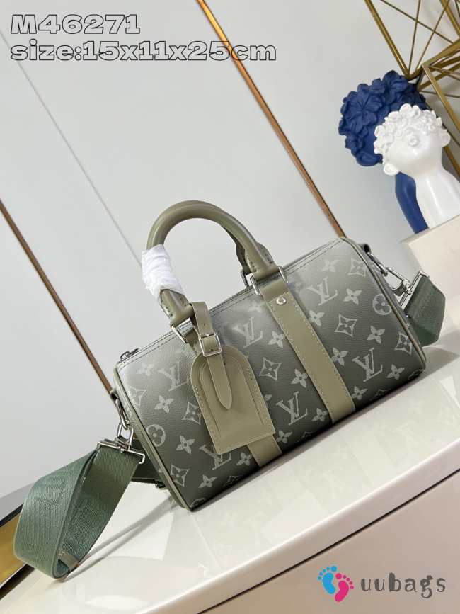 Uubags | Louis Vuitton M46271 Keepall Bandoulière 25 Bag In Khaki Green 25x15x11cm - 1