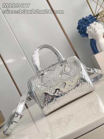 Uubags | Louis Vuitton Speedy Bag Silvery Patent leather 20x15x12.5cm