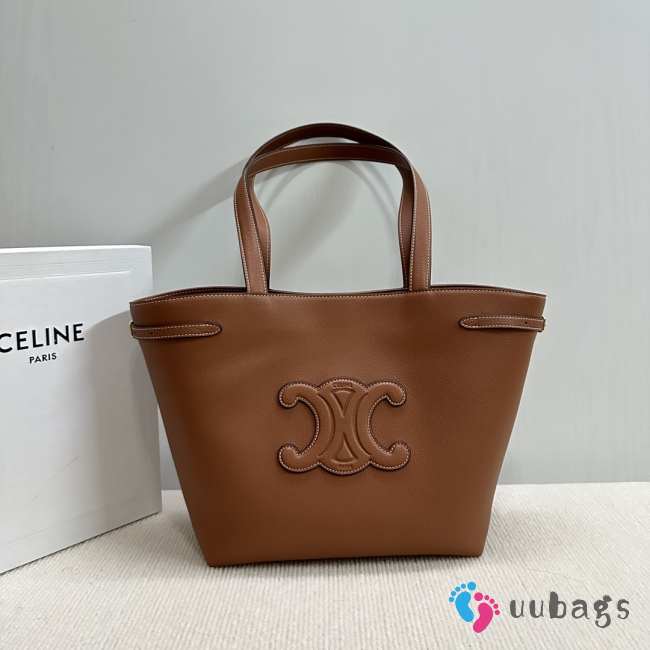 Uubags | Celine Cabas Anais Cuir Triomphe Bag in Brown Grained Calfskin 28x24x12cm - 1