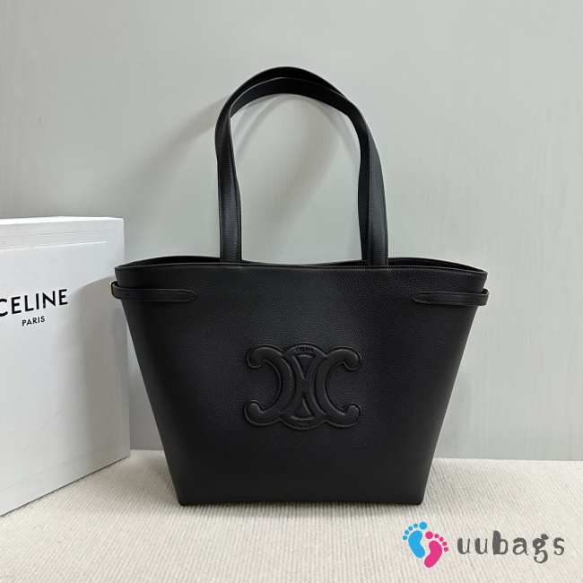 Uubags | Celine Cabas Anais Cuir Triomphe Bag in Black Grained Calfskin 28x24x12cm - 1