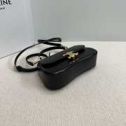 Uubags | Celine Teen Lola in shiny calfskin bag in black 20x11.5x5cm - 4