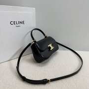 Uubags | Celine Teen Lola in shiny calfskin bag in black 20x11.5x5cm - 5