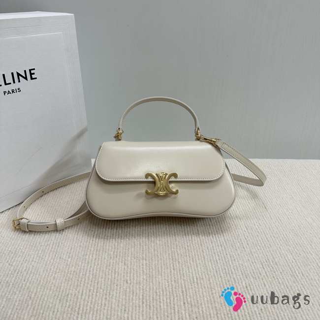 Uubags | Celine Teen Lola in shiny calfskin bag in white 20x11.5x5cm - 1