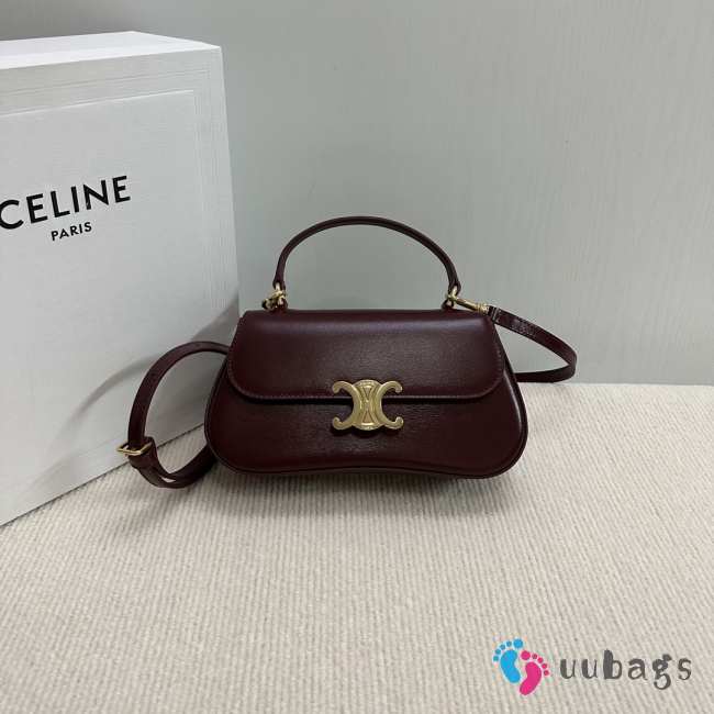 Uubags Celine Teen Lola in shiny calfskin bag in burgundy 20x11.5x5cm - 1